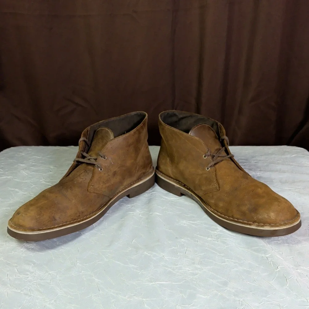 Clarks Bushacre Chukka Desert Boots Mens Size 14M Lace Up Ankle Brown Preppy
